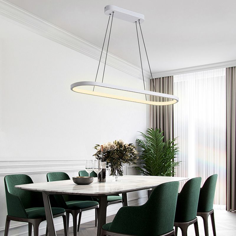 LED Island Lamp Moderner einfacher Stil Aluminium Anhänger Licht für Esszimmer