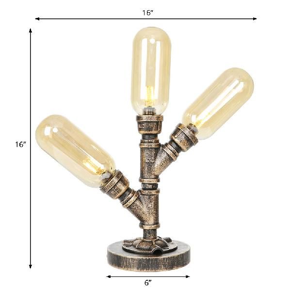 Bronze âgé de 3 ampoules LED LEMPEUR AMBER INDUSTRIE