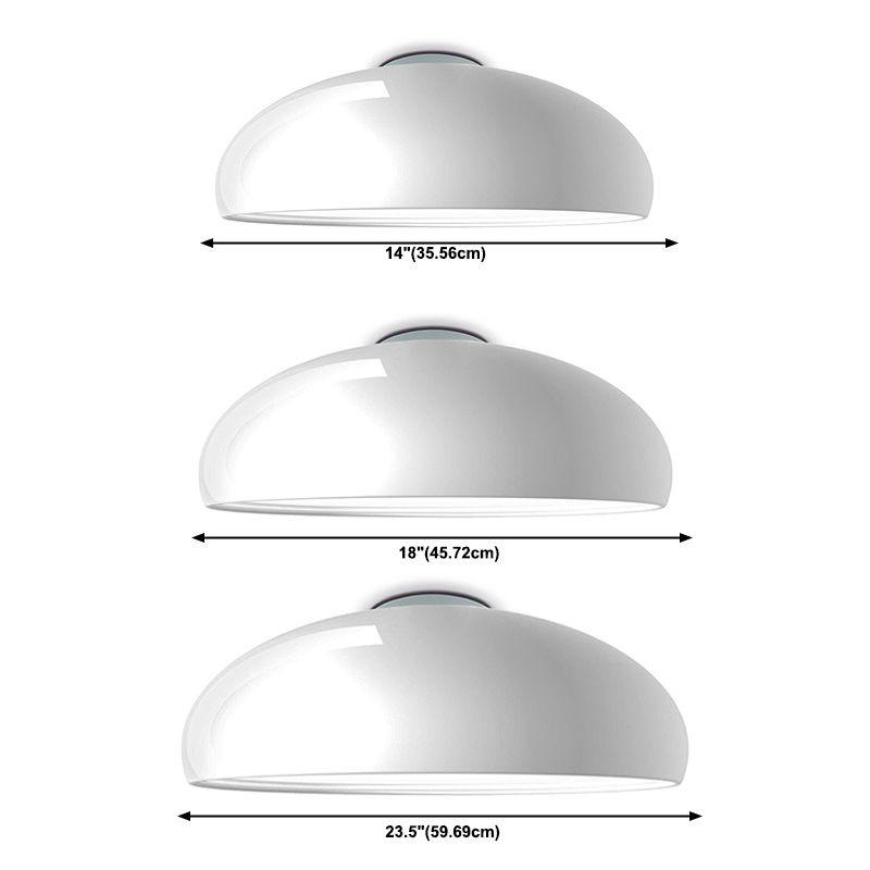 Bowl Shaped Foyer Ceiling Lighting Aluminum Macaron Flush Mount Light