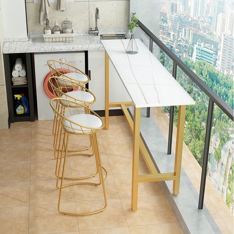 Table à vin de comptoir en marbre avec table rectangle Tableau de chevalet en haut - 41,3 "H