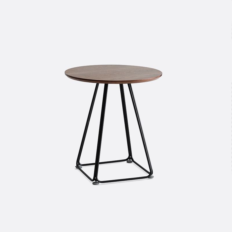 Modern Round Dining Table Wooden Dining Table with Metal Base for Kitchen