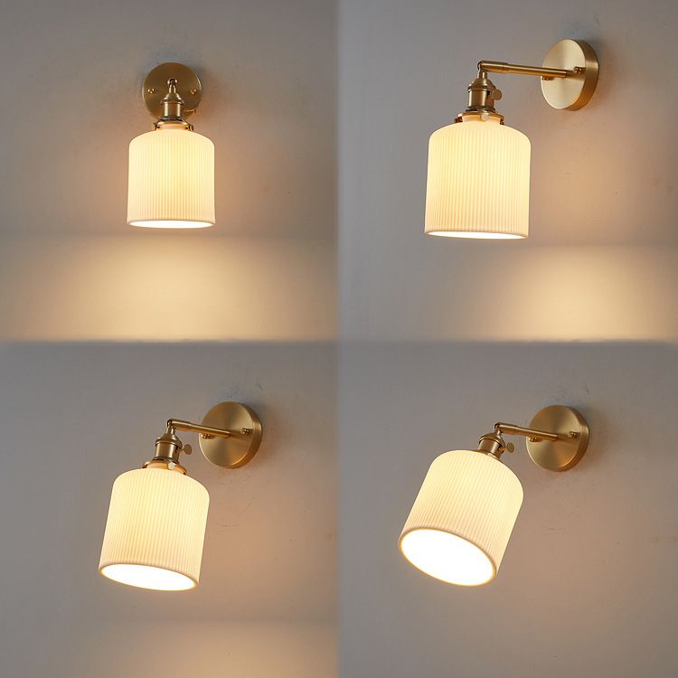 Cylinder Wall Lighting Fixtures copper Modern Style 1 Light Wall Mounted Light Fixture