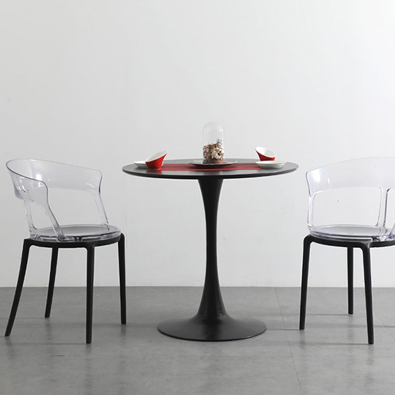 Contemporary Style Arm Chair Open Back Side Plastic Chair for Dining Room