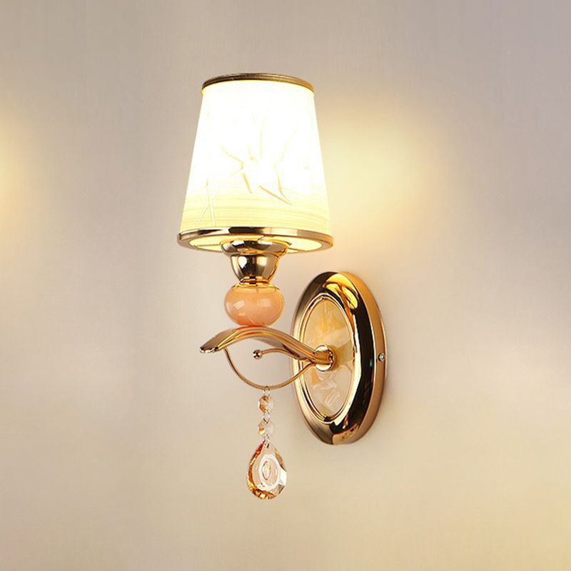 Modern Simple Vanity Light Geometry Shape Vanity Lamp with Glass Shade for Shower Room