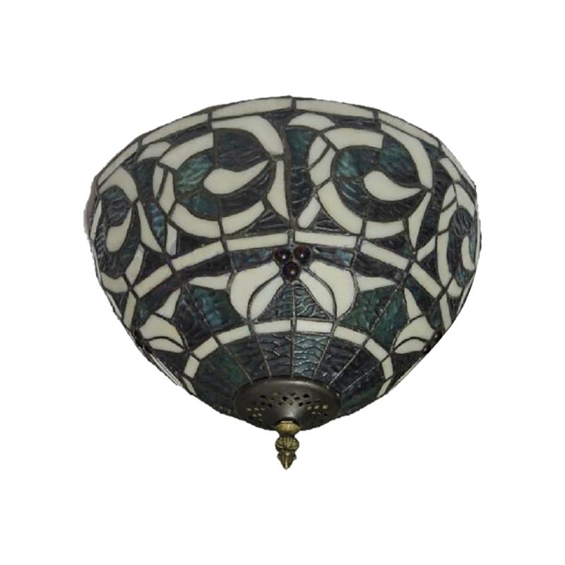 Plafonnier rustique à 2 lumières en verre teinté pour chambre à coucher