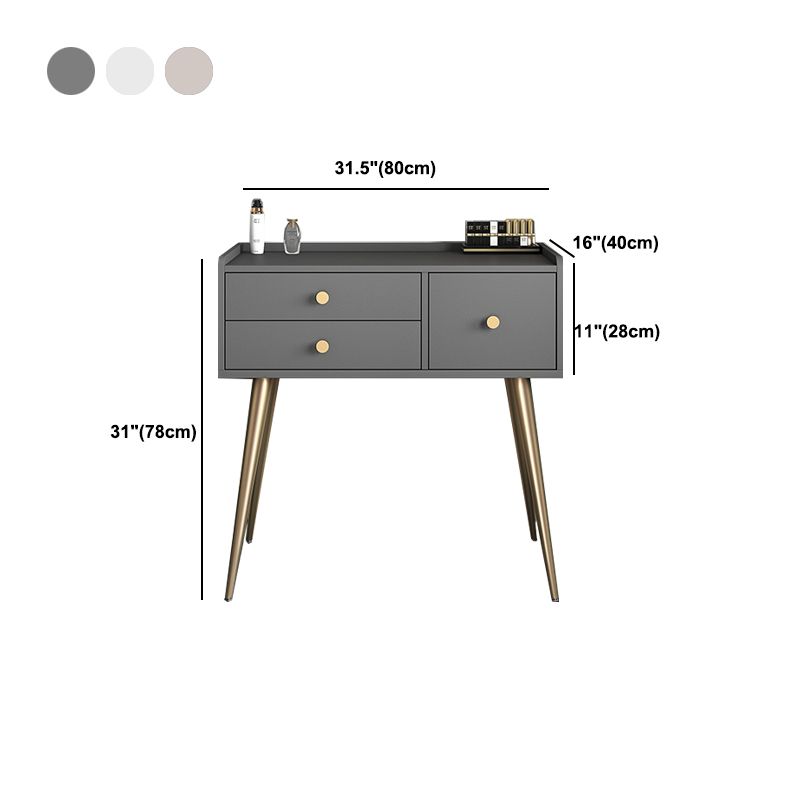 Contemporary Vanity Dressing Table 3 Drawer 30.7" Tall Makeup Vanity Desk Table