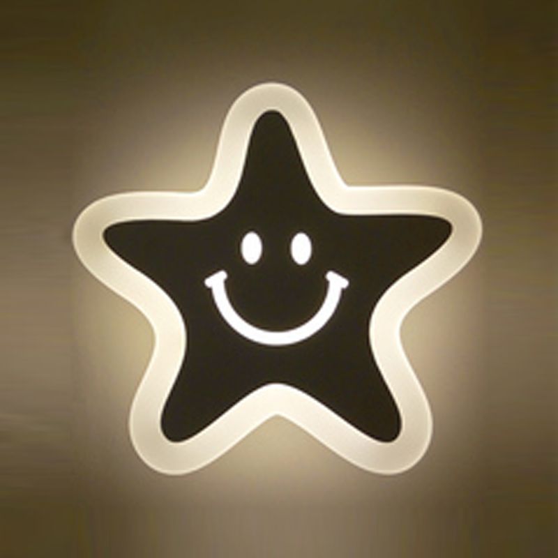 Metalen SCONCE LICHT CARToon -vormige wandbevestiging Lichtbeveiliging voor slaapkamerfoyer