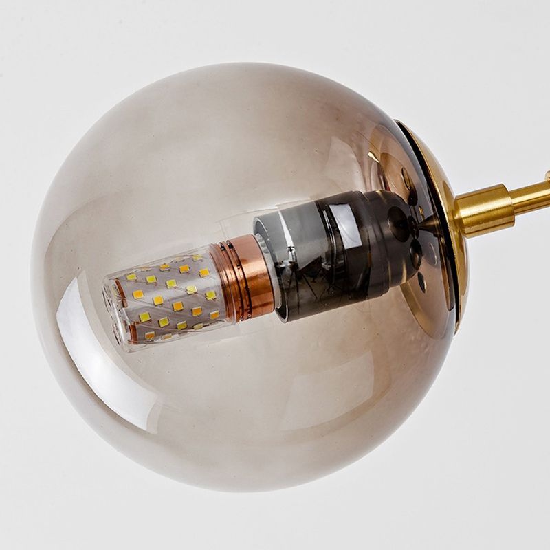 4 / 6 - Light Ceiling Pendant Fixture Metal and Glass Ball Shade Kitchen Island Light