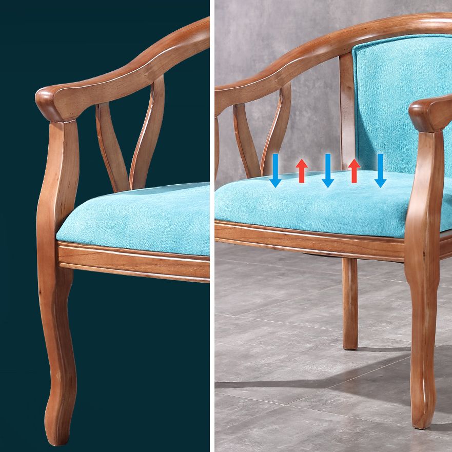 Silla de comedor tradicional de madera maciza, sillón de comedor de lino para uso doméstico