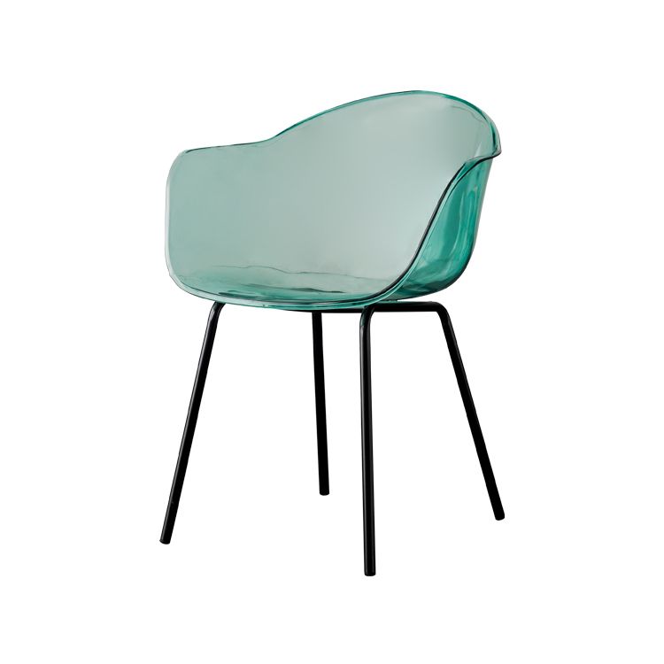 Contemporary Style Dining Chairs Arm Side Chair with Metal Legs for Kitchen