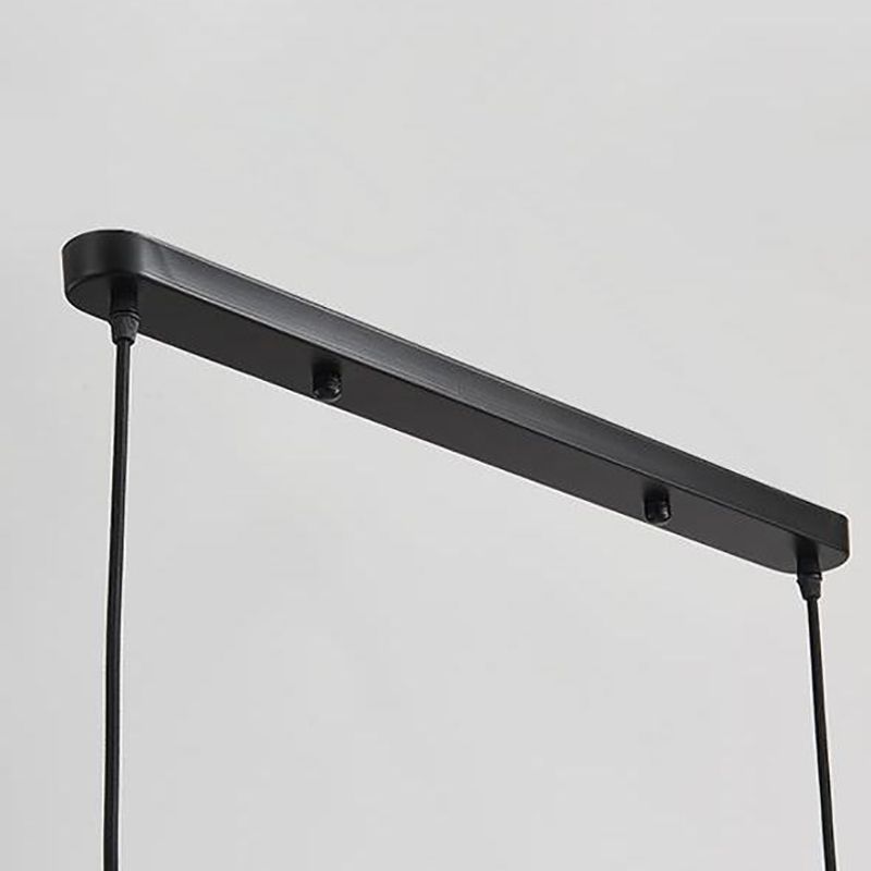 4-Light 55" Island Light Fixture Modern Rose Gold Drum Restaurant Hanging Lamp with Metal Shade