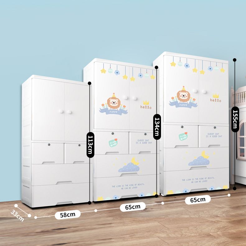 Contemporary Storage Cabinet with Drawers Plastic Cabinet for Bedroom