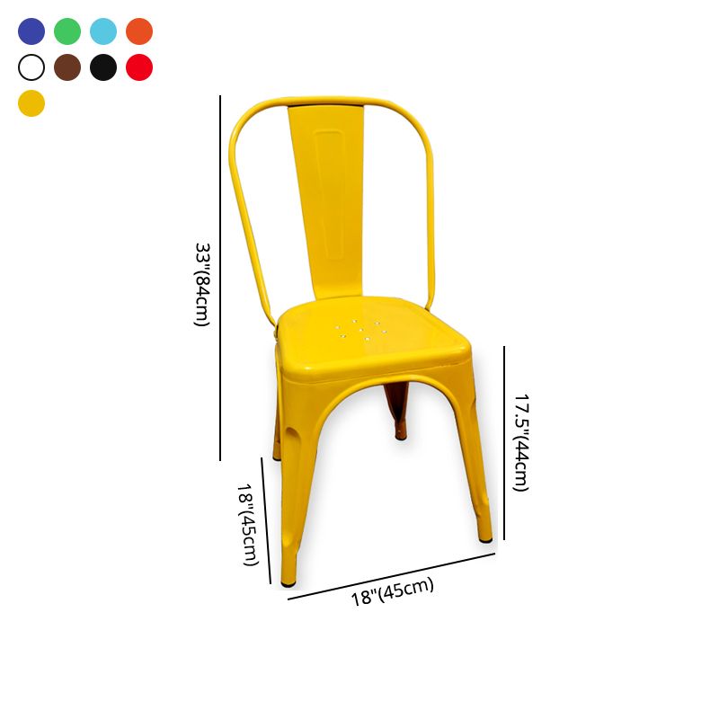 Industrial Style Kitchen Dining Chairs Metal Dining Armless Side Chairs (Set of 4)