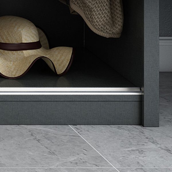 Gray Contemporary Wardrobe Armoire with Drawer Wooden Wardrobe Cabinet