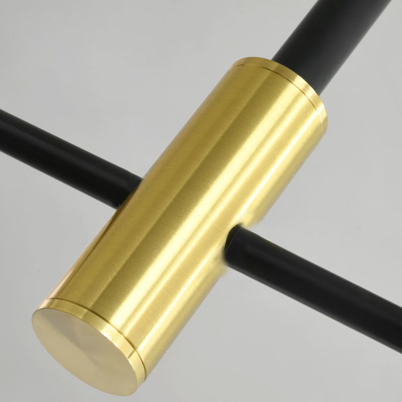 Linear Ceiling Pendant Light Minimalist Glass Hanging Lamp in Black