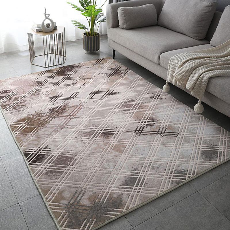 Orange Modern Carpet Polyester Graphic Carpet Tear Resistant Carpet for Drawing Room