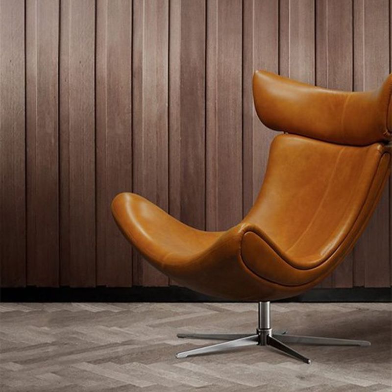 Swivel Armless Chair Faux Leather Chair with 4-Star Leg, 30.70" Wide