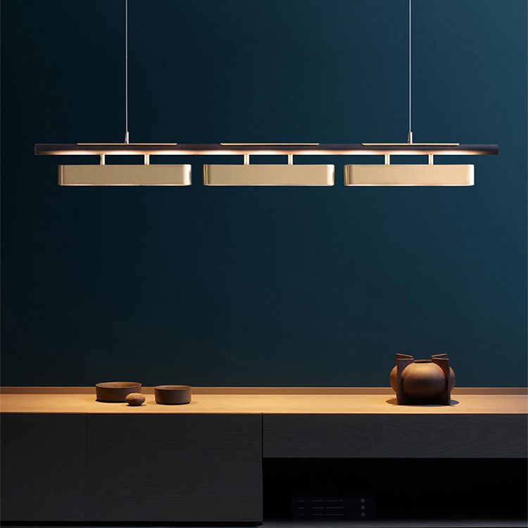 Rechteck Island Leuchte moderne Restaurant LED Hängende Lampe mit Metallschatten