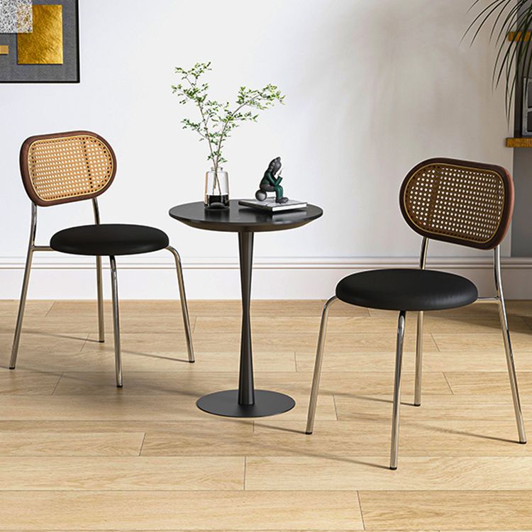 Contemporary Metal Dining Room Chairs Upholstered Armless Chair for Home Use