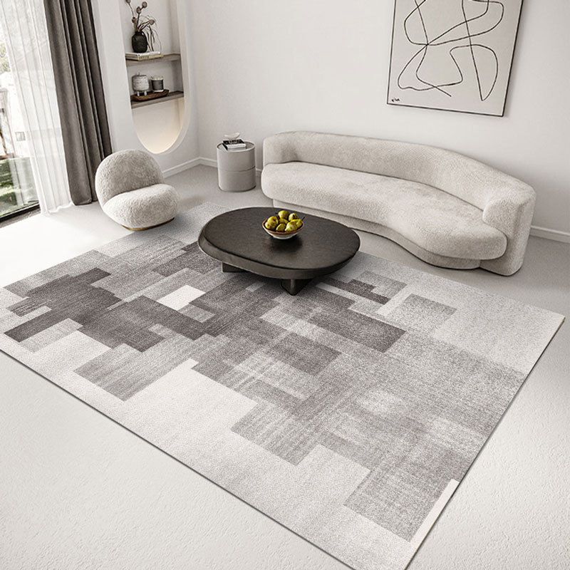 Beige Modern Rug Polyester Irregular Line Rug Washable Rug for Drawing Room