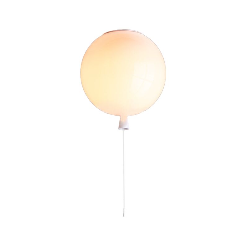 Ballon Shade Pendelleuchte Modernist Style Kunststoff 8"/10" Breite 1 Licht Wohnzimmer Deckenleuchte in Weiß