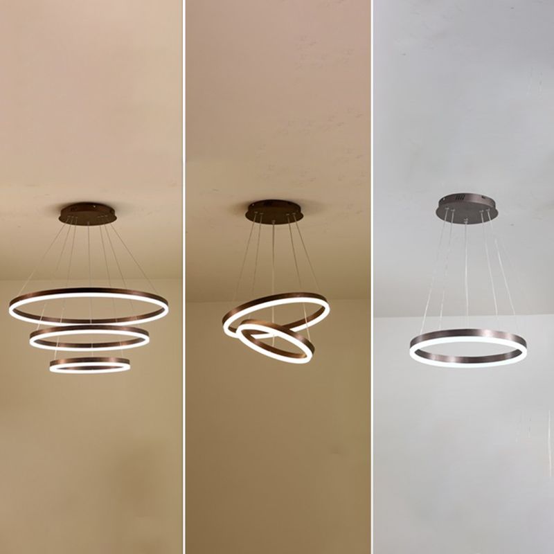 Lumo ad anello in metallo Luce a pendente MODERNA MODERNA LED LED APPENDENTE LUCE