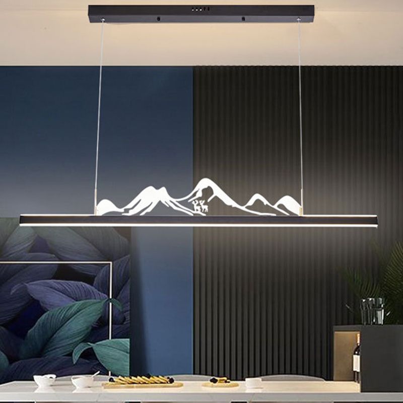 Modern Style Dining Chandelier Lamp Dining Room LED Long Strip Pendant Light Fixture
