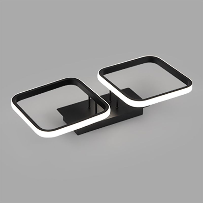 Illuminazione a soffitto quadrata nera Lampada da soffitto a semi-incasso in metallo nordico a LED