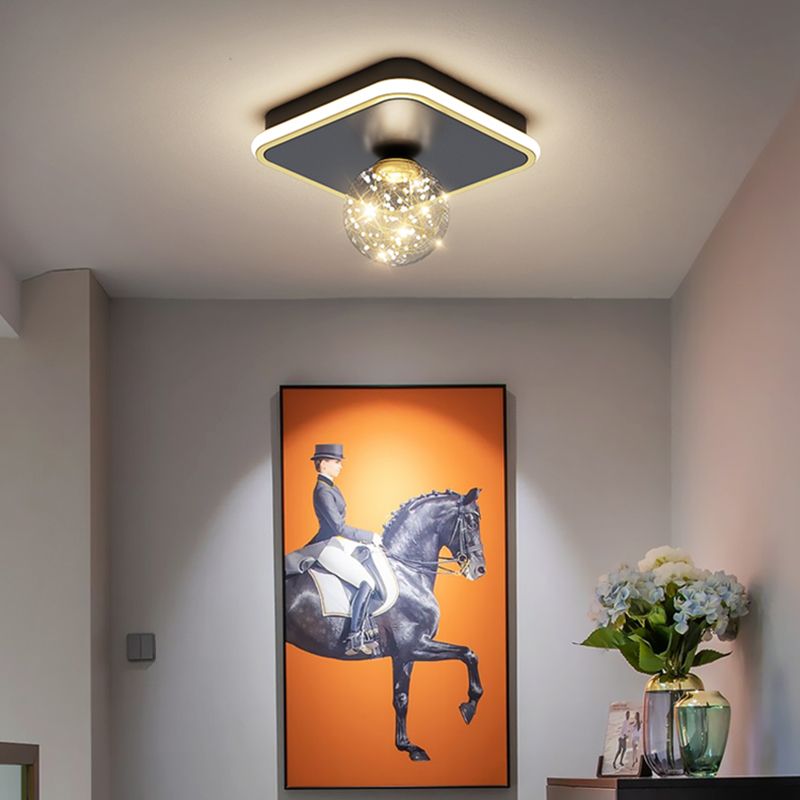 Moderne Kugel-Deckenleuchte im minimalistischen Stil, Glas, 2 Lichter, Unterputz-Deckenleuchte