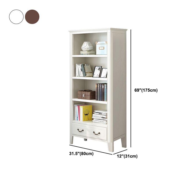 Closed Back Wooden Bookshelf Nordic Study Room Storage Standard Bookcase