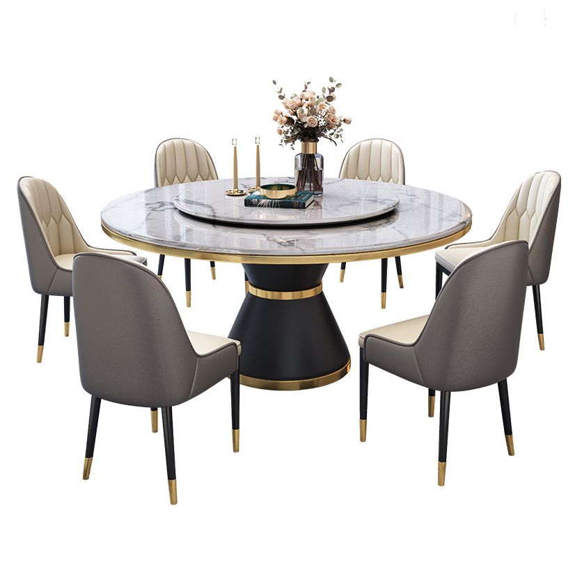 Contemporary Sintered Stone Top Dinette Set with Round Table Dining Room Set for Dining Room
