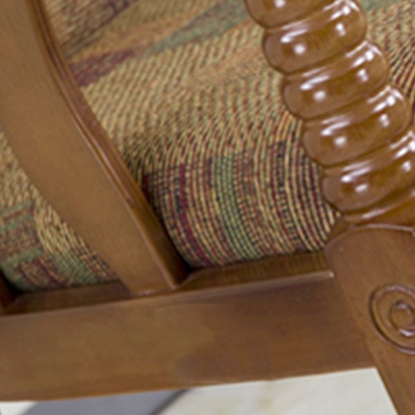 Traditional Arm Chair Upholstered Fabric Dining Chair with Wood Legs