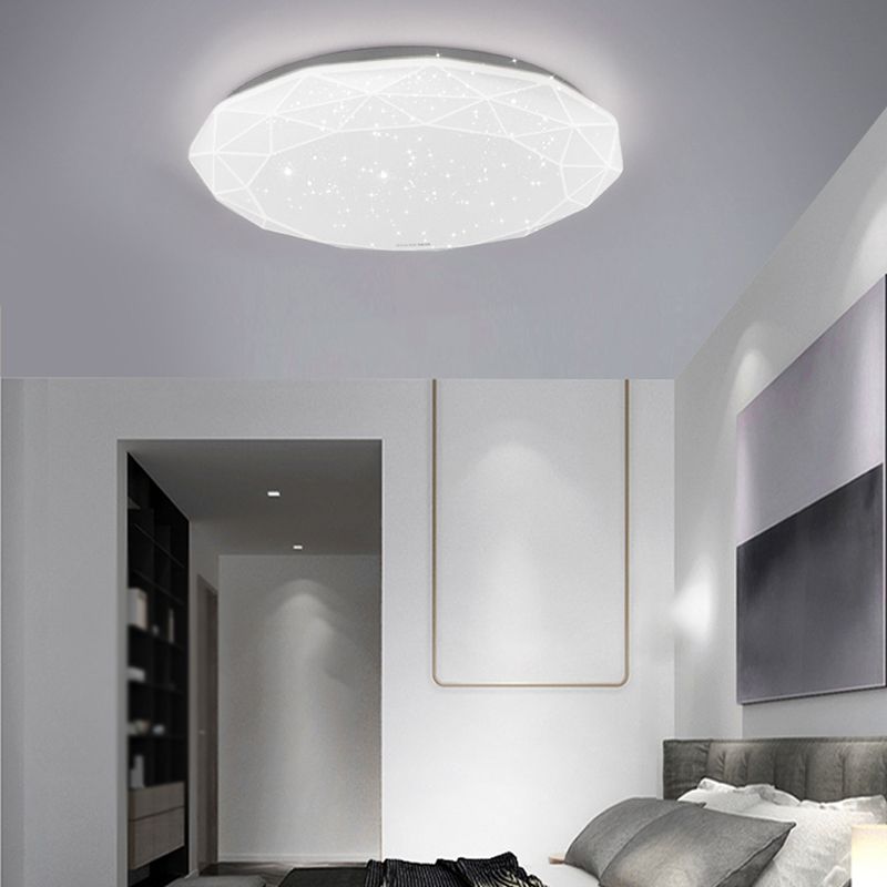 Simplicity Drum Flush Mount Lighting Acrylic 1 Light Flush Ceiling Lights