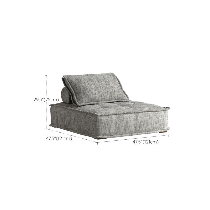 Modern Sofa with Bolster Pillows Armless Settee for Bonus Room