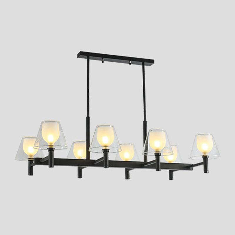 Industrial Sputnik Island Lighting Fixtures Glass Island Lighting in Black