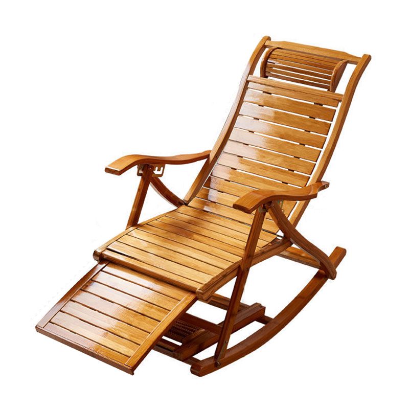 Modern Rocking Chair Bamboo Rocker Chair with Removable Cushions