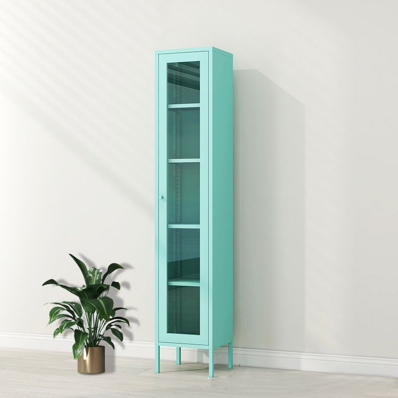 Metal Bookshelf Scandinavian Style Bookcase with Door for Office Home