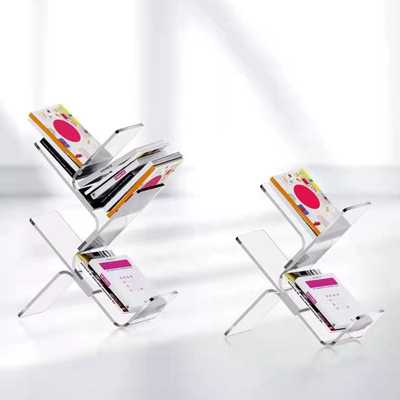 Acrylic 7.9" Wide Bookshelf Modern Open Back Bookcase for Study Room