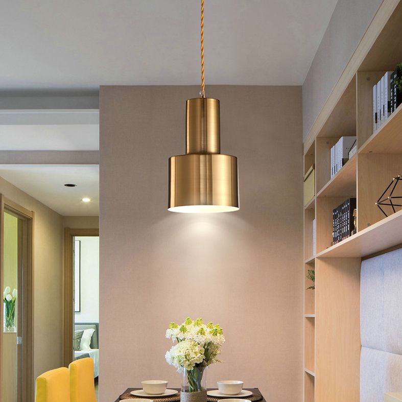 Metal One Blub Hanging Light Postmodern Style Suspension Pendentif For Coffee Shop