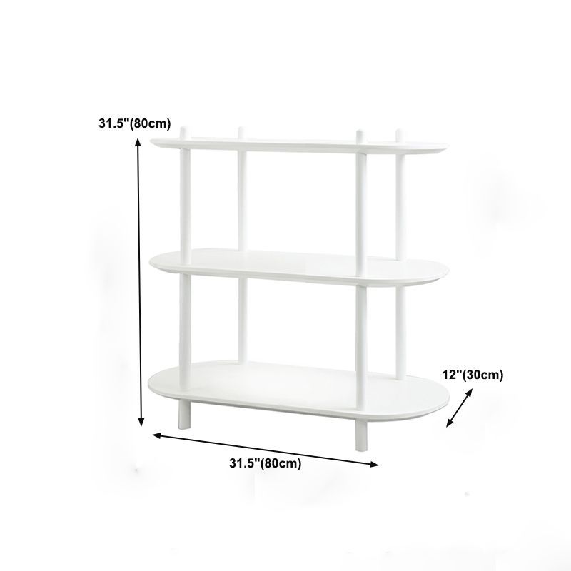 Geometry White Bookshelf Modern Artificial Wood Bookcase with 3 / 4 Shelves