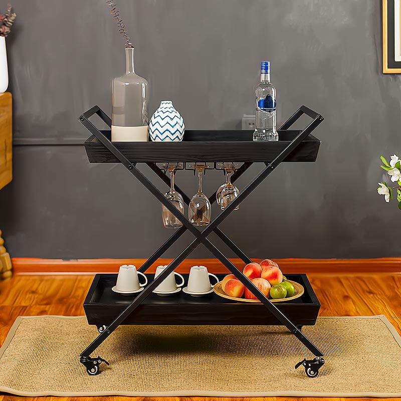 27.56"H Rolling Modern Prep Table Wood Rectangular Prep Table for Home Use