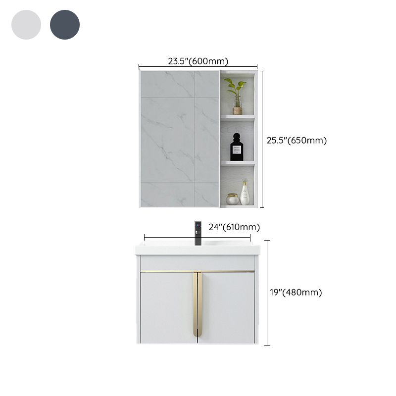Contemporary Wall Mount Bath Vanity Mirror Cabinet Vanity Cabinet with Storage Shelving