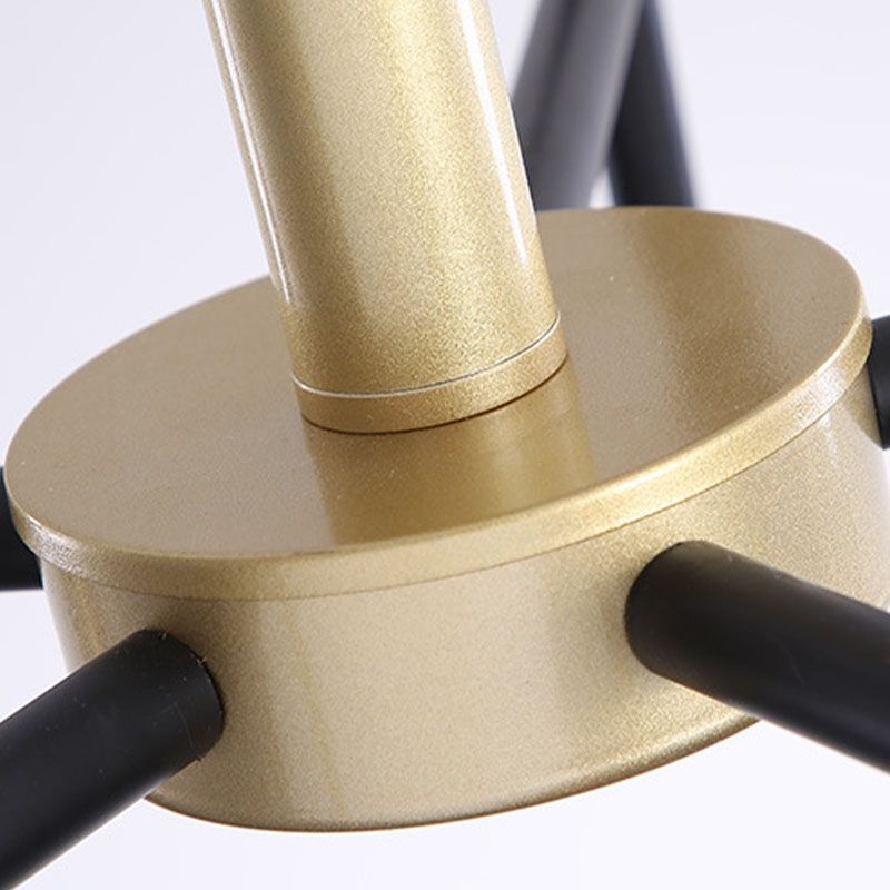 Postmoderne Metallkronleuchter Multi -Licht -Deckenkraut mit Glasschatten für Esszimmer