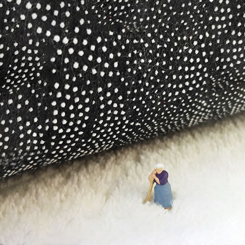 Beige Simple Carpet Polyester Line Carpet Washable Carpet for Living Room