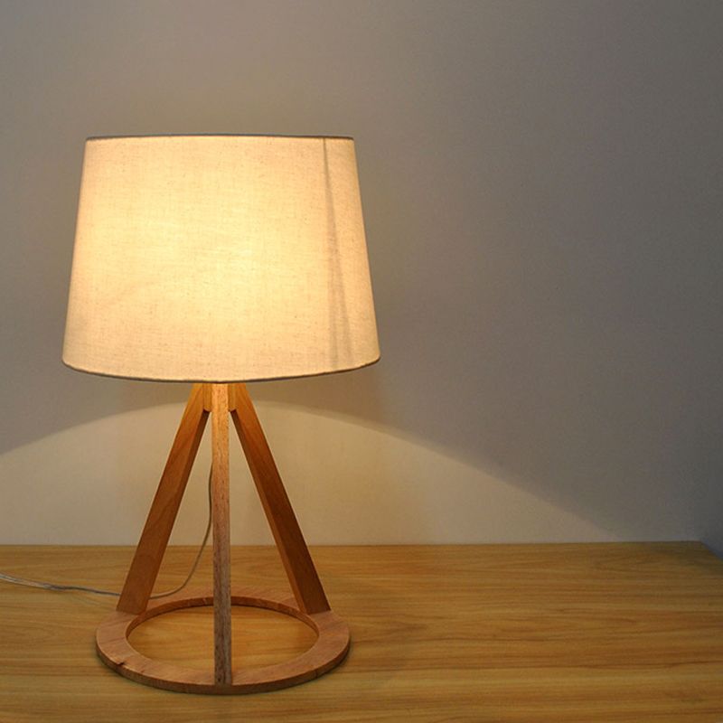 Éclairage de tâche de bulbe contemporain 1 Lampe de lecture du tambour conique blanc avec de l'ombre en tissu