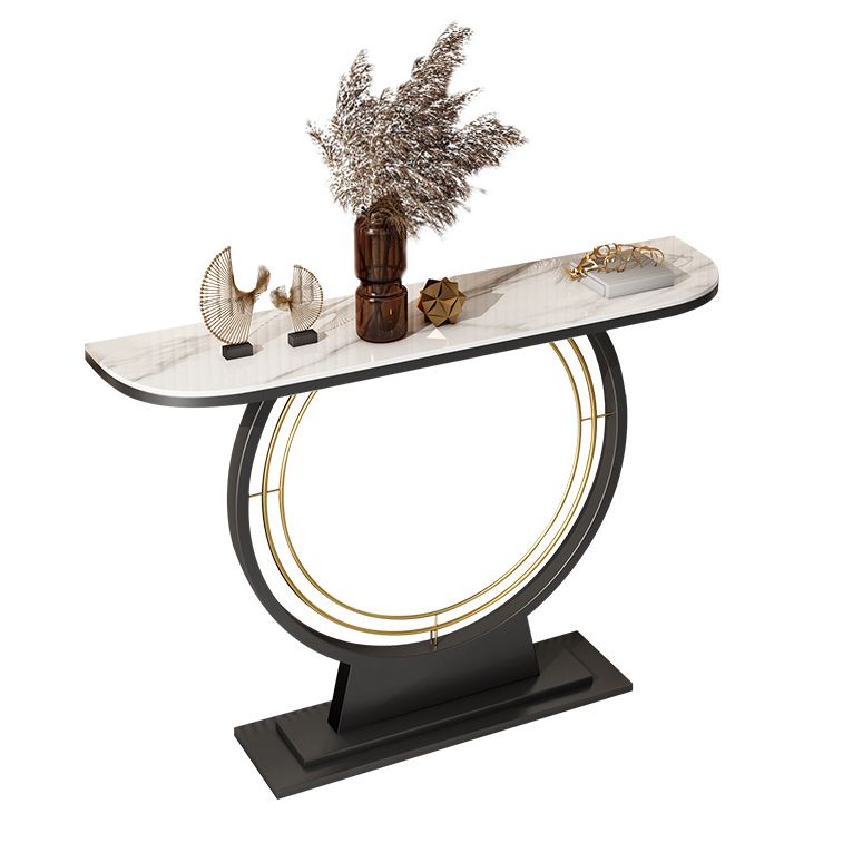 11.8" Wide Stone Console Table Scratch Resistan Console Table Ironcraft Frame Accent Table