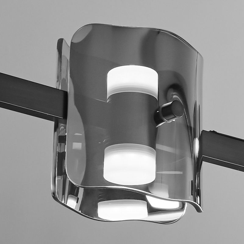Contemporary Black Hanging Pendant Lights with Glass Shade for Dining Room