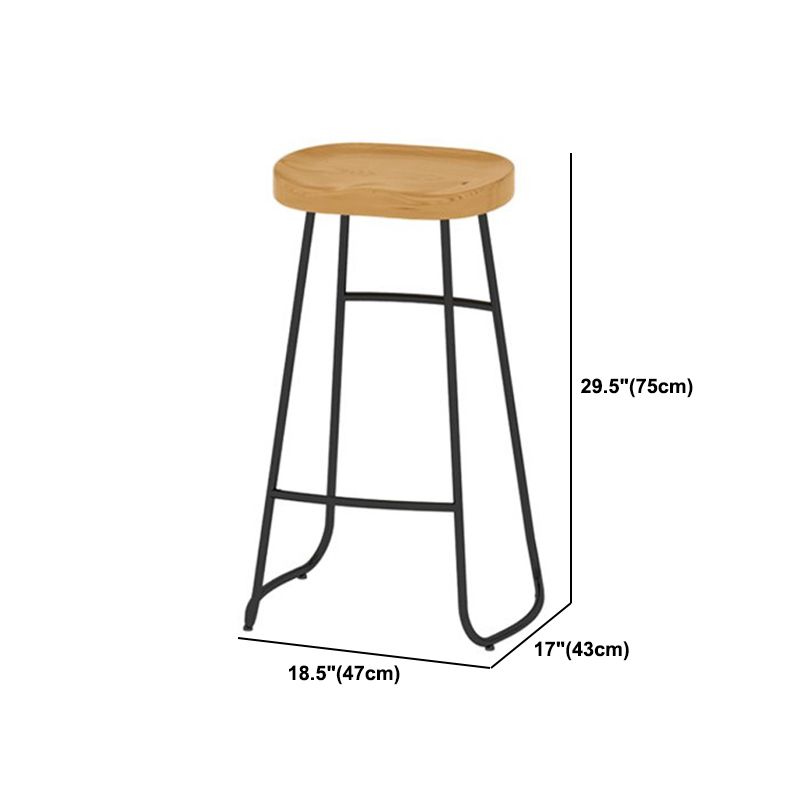 Solid Wood Bar Stool and Table Set 1/4/7 Pcs Black Iron Base Bar Table and Stools