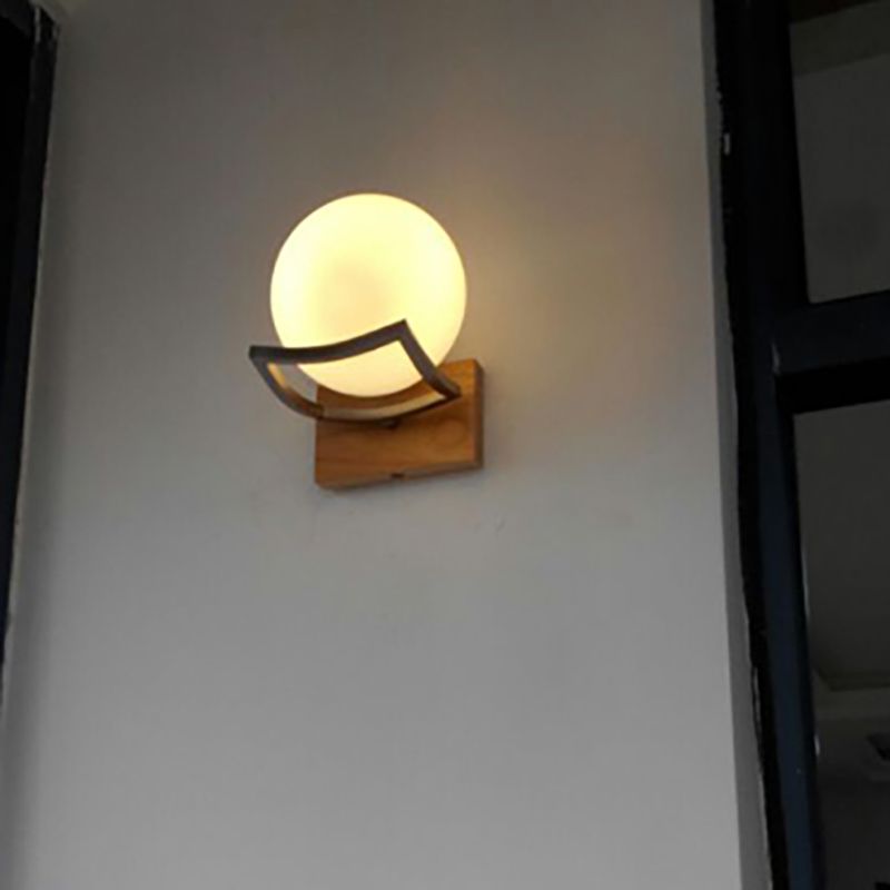 Splicle de pared de vidrio blanco 1 1 Cabeza de luz montada en la pared para la sala de estudio de la sala de estudio