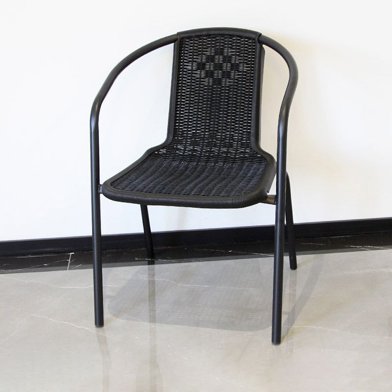 Contemporary Style Arm Chair Plastic Dining Accent Chair for Dining Room